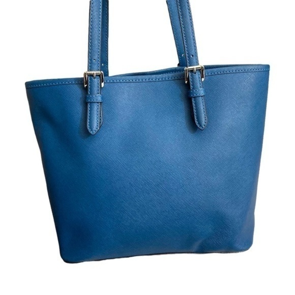 Michael kors blue saffiano leather front pocket tote bag - Picture 2 of 11